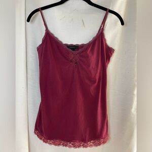 Express Red Camisole w Lace Trim & Adjustable Spaghetti Straps Size M